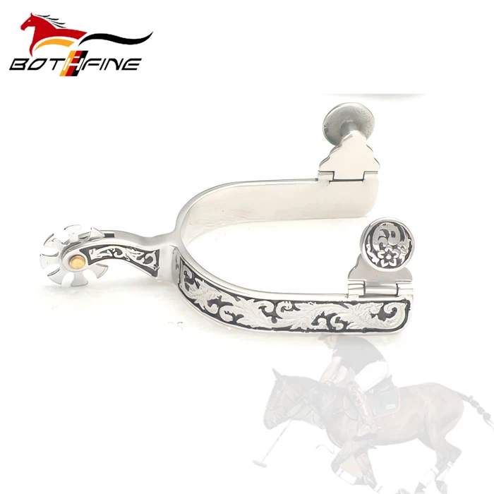Western Spurs With Engraving And Black Paint